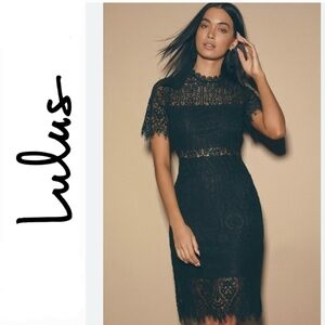 Lulus Remarkable Blue Sheer Lace Short Sleeve Mini Dress XS